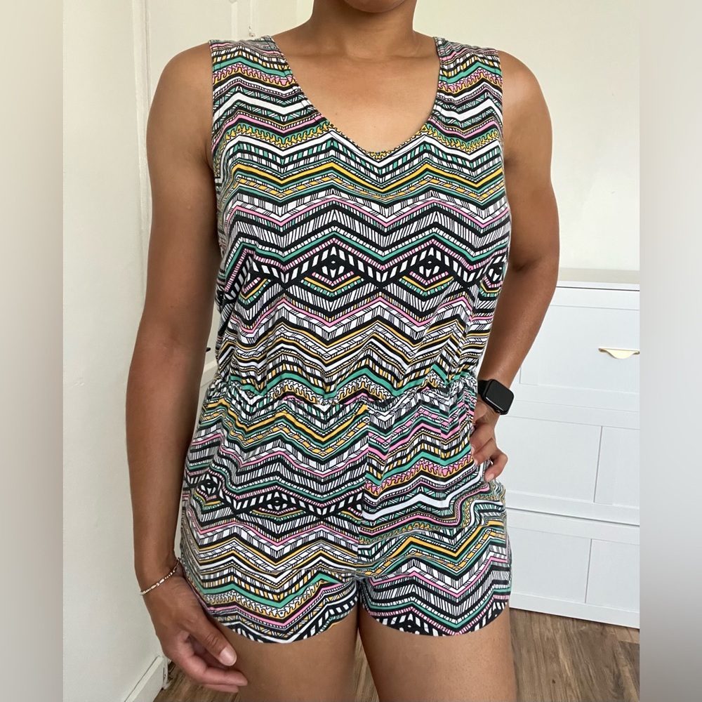Colorful Geometric Patterned Romper